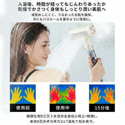 5層浄水フィルター搭載 節水・増圧シャワーヘッド